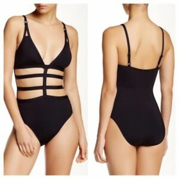 Kenneth Cole Other - Kenneth Cole Tummy Toner Strappy Caged One Piece L